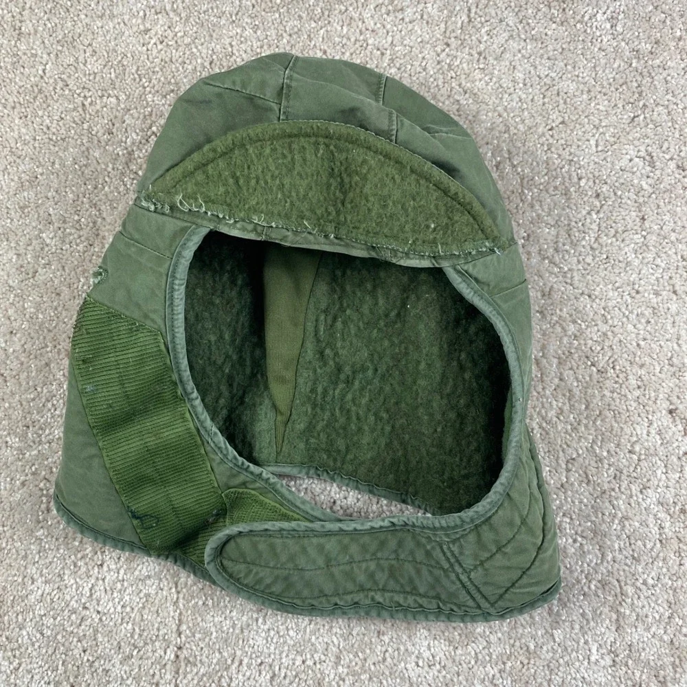 Vintage 1976 US Military Cold Weather Helmet Liner Cap Propper Olive Green 6 3/4